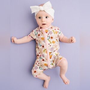 Little One Shop Wild Petals Bamboo Short Romper